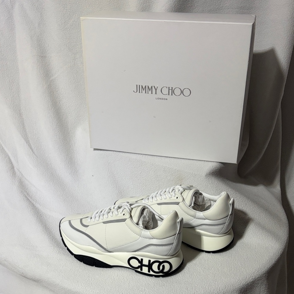 Jimmy Choo White and Black Sneakers